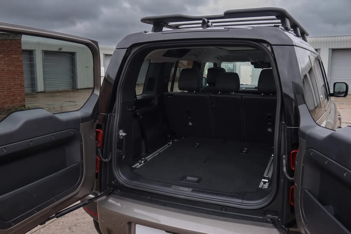 Land Rover Defender 110 D300 X-Dynamic HSE rear seats and boot space