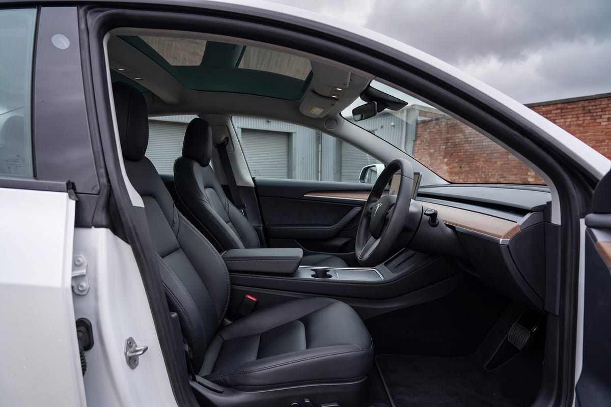 Tesla Model 3 Long Range AWD interior, looking across from the driver's side