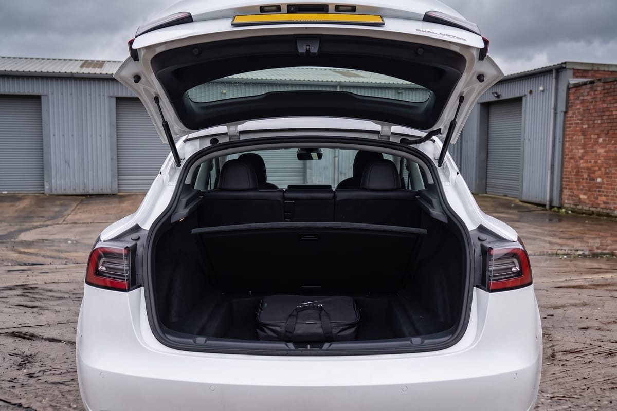 Tesla Model 3 Long Range AWD rear seats and boot space